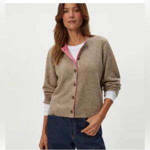 Michael Stars Parson Crewneck Cardigan in Dark Oatmeal - NWT *Sold Out Color*